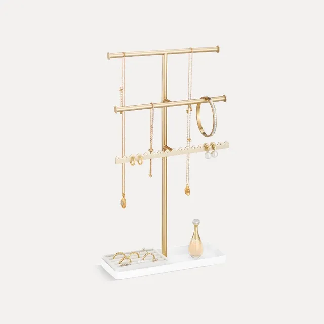 Lolalet Jewelry Stand Schmuckständer Gold 4 Etagen Metall