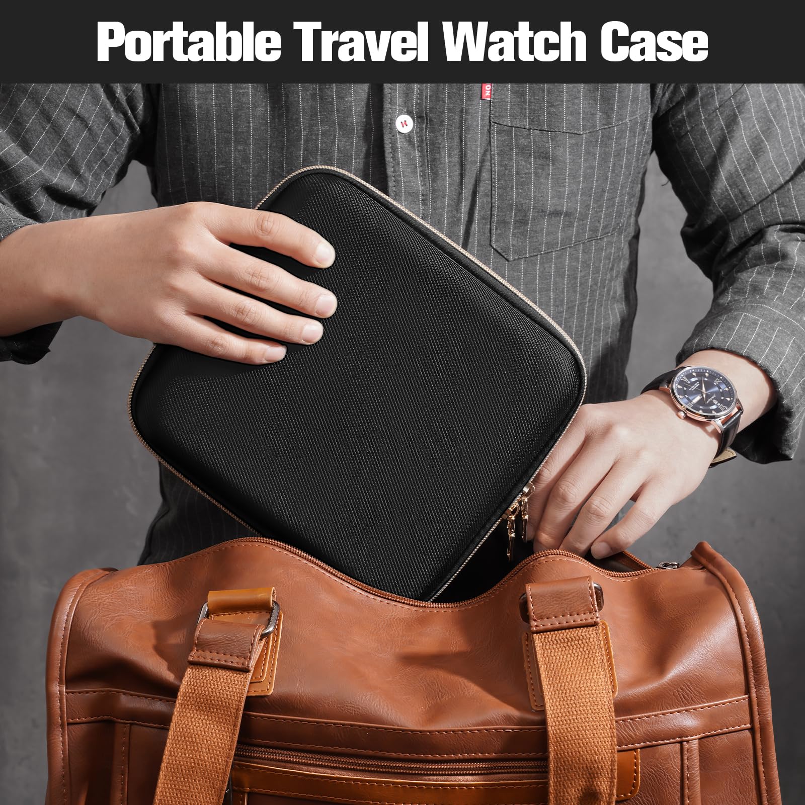 Lolalet Watch Box Uhrenbox 4 Slots Reise Hartschale