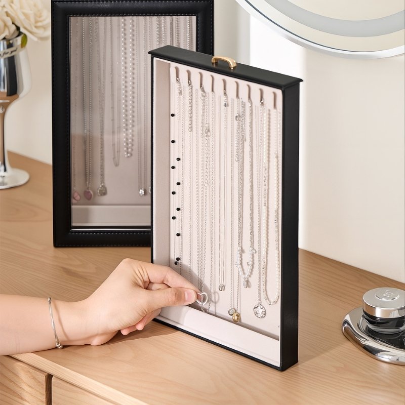 Lolalet Jewelry Box Kettenbox 20 Haken Schwarz mit Deckel