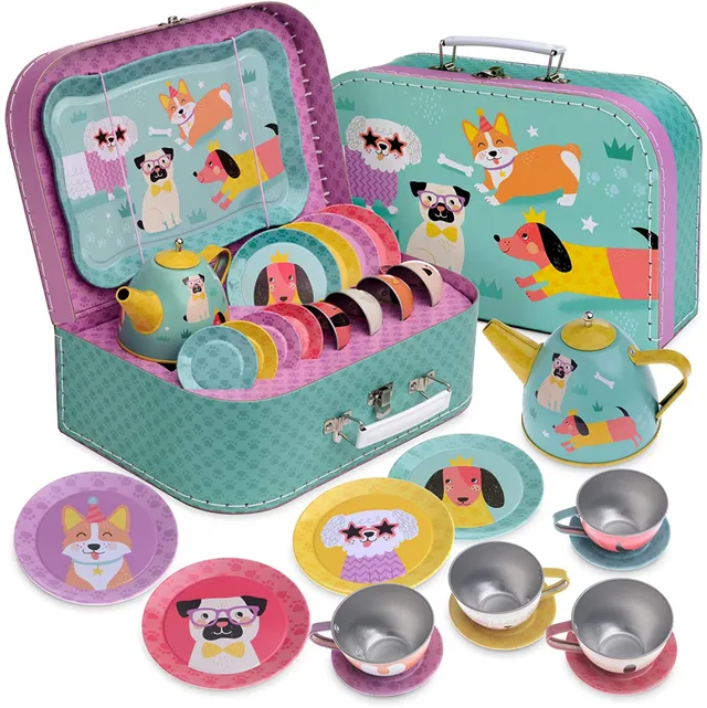 Jewelkeeper Tea Sets Teeservice Zinn Hündchen 15-tlg.