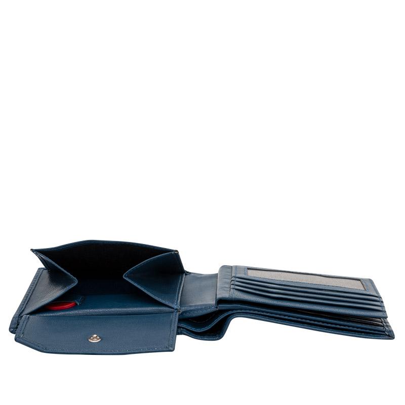 Friedrich 23 Redford Mini Geldbörse Blau Leder RFID