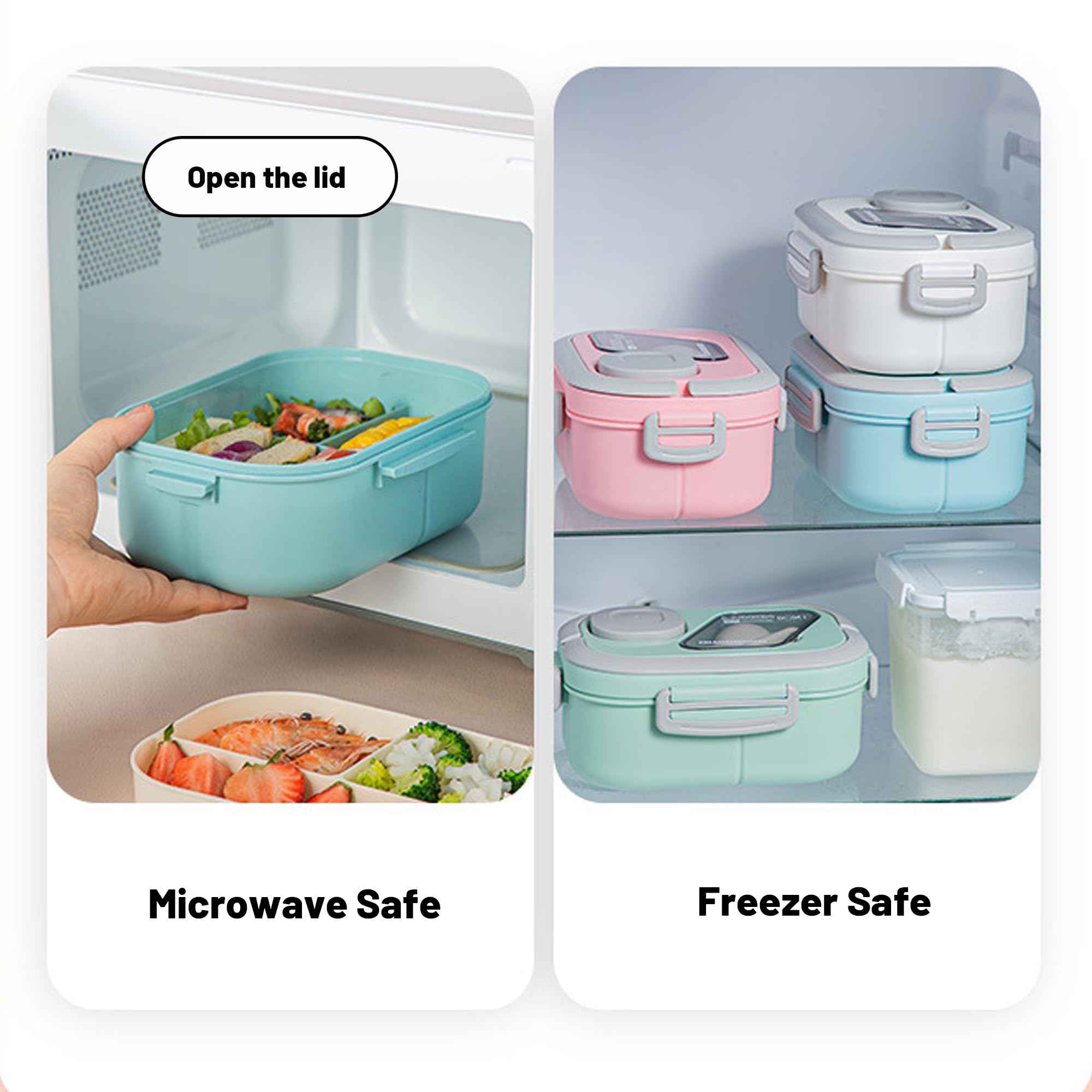 Homeanda Bento Lunch Box Bentobox 1,3L mit Gabel