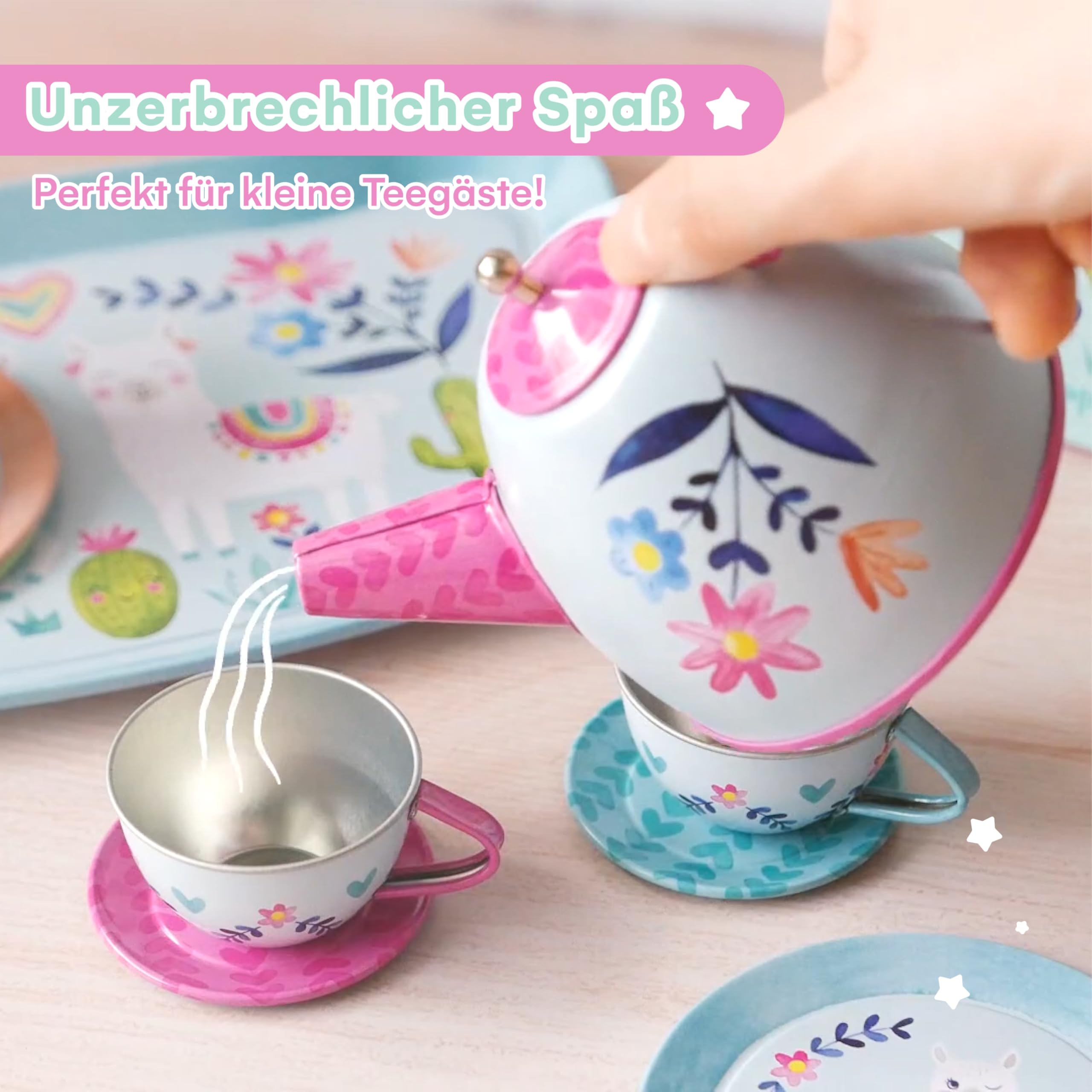 Jewelkeeper Tea Sets Teeservice Zinn 15tlg Lama Design Koffer