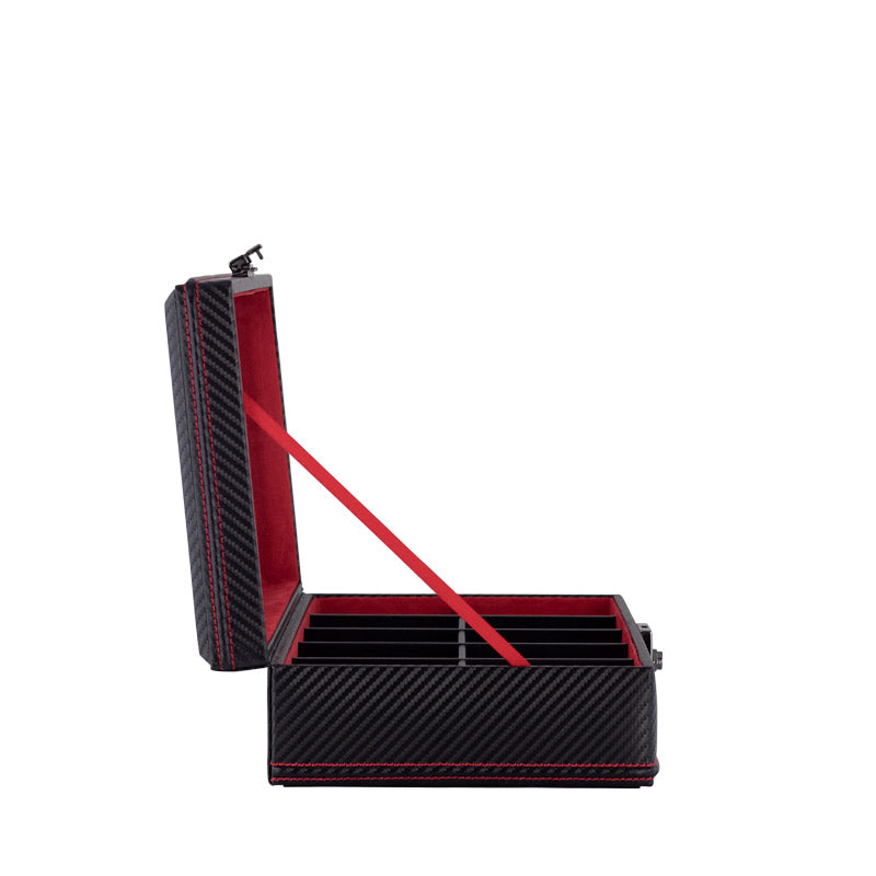 Friedrich 23 Carbon Uhrenbox 10 Uhren XXL Glasdeckel Schwarz