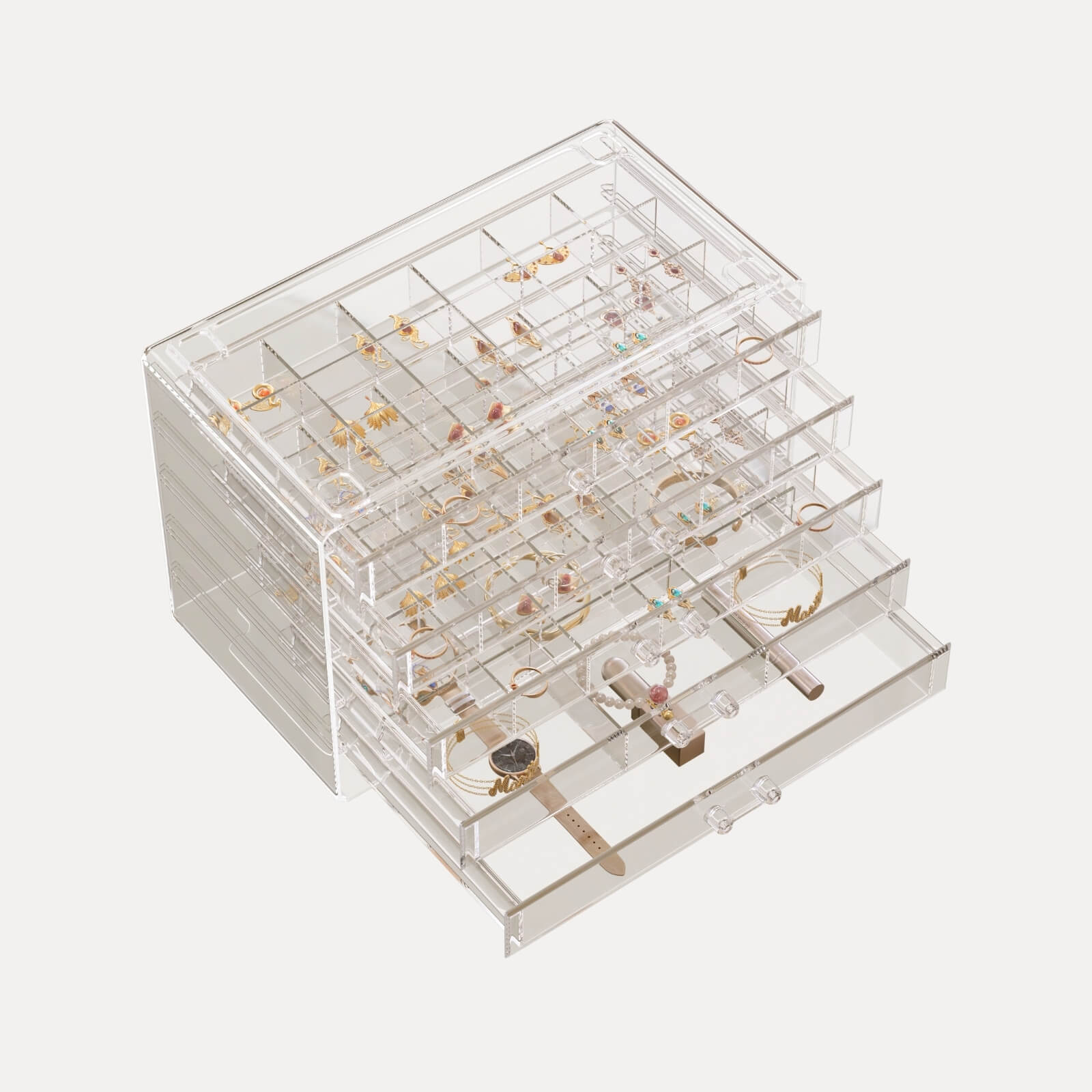 Lolalet Jewelry Box Schmuckkasten Acryl 5 Lagen transparent