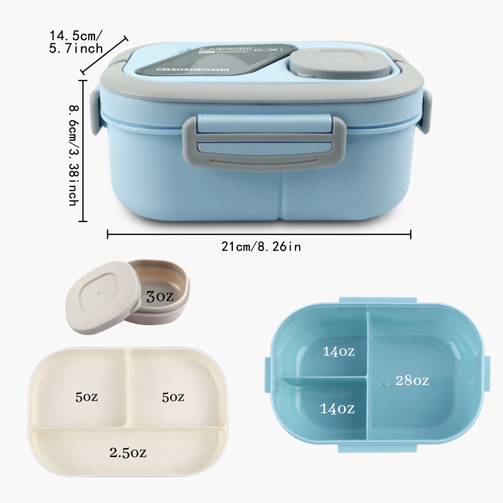 Homeanda Bento Lunch Box Bentobox 1,3L mit Gabel