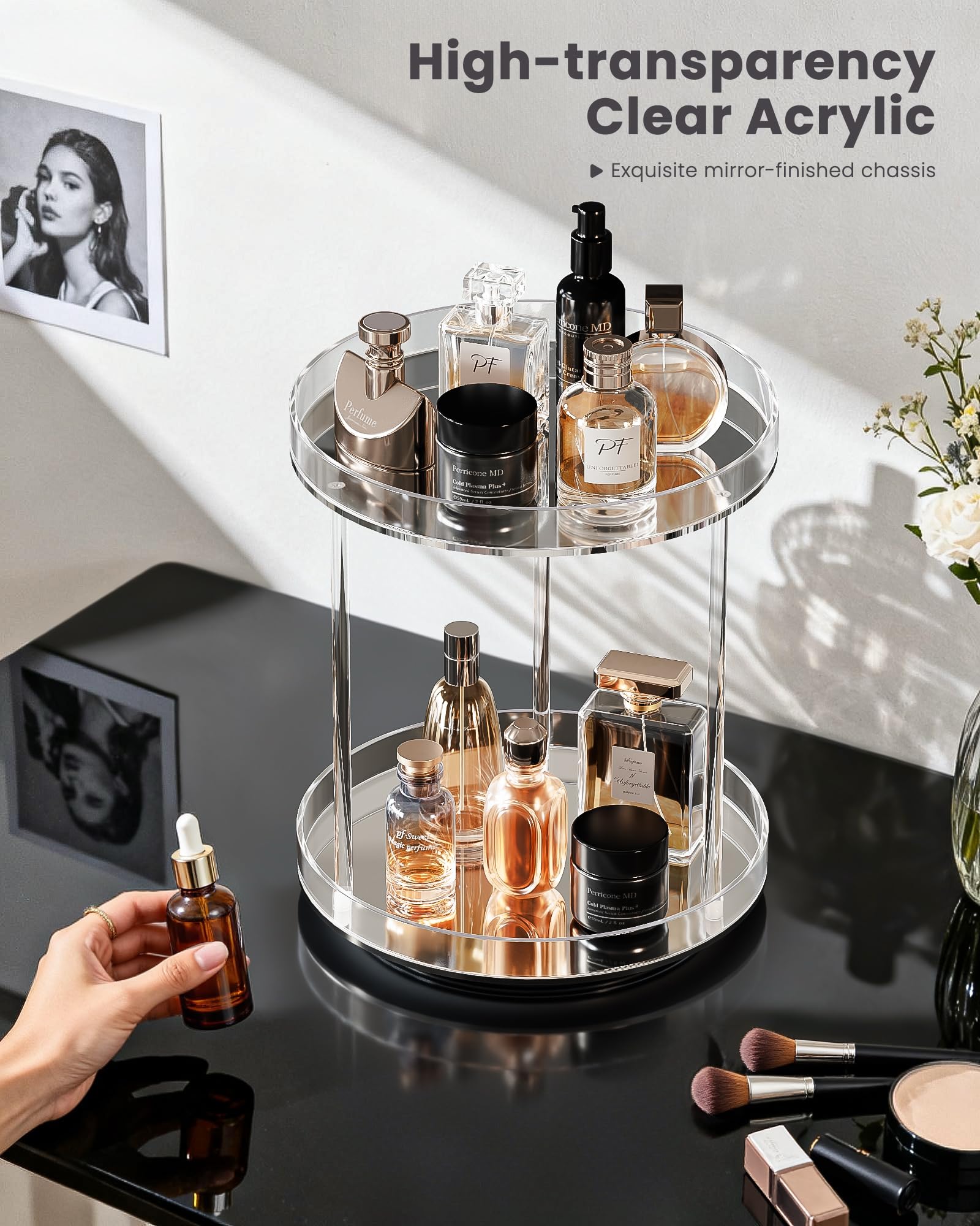 Lolalet 2 Tiers 360 Degree Rotating Makeup Organizer Schmuckständer Medium
