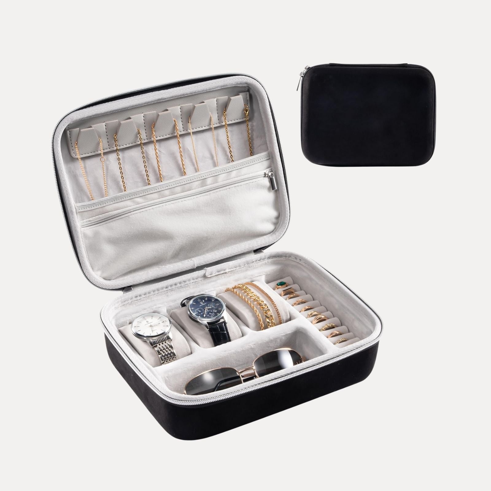 Lolalet Jewelry Box Reiseetui Grau Medium 3 Uhren EVA