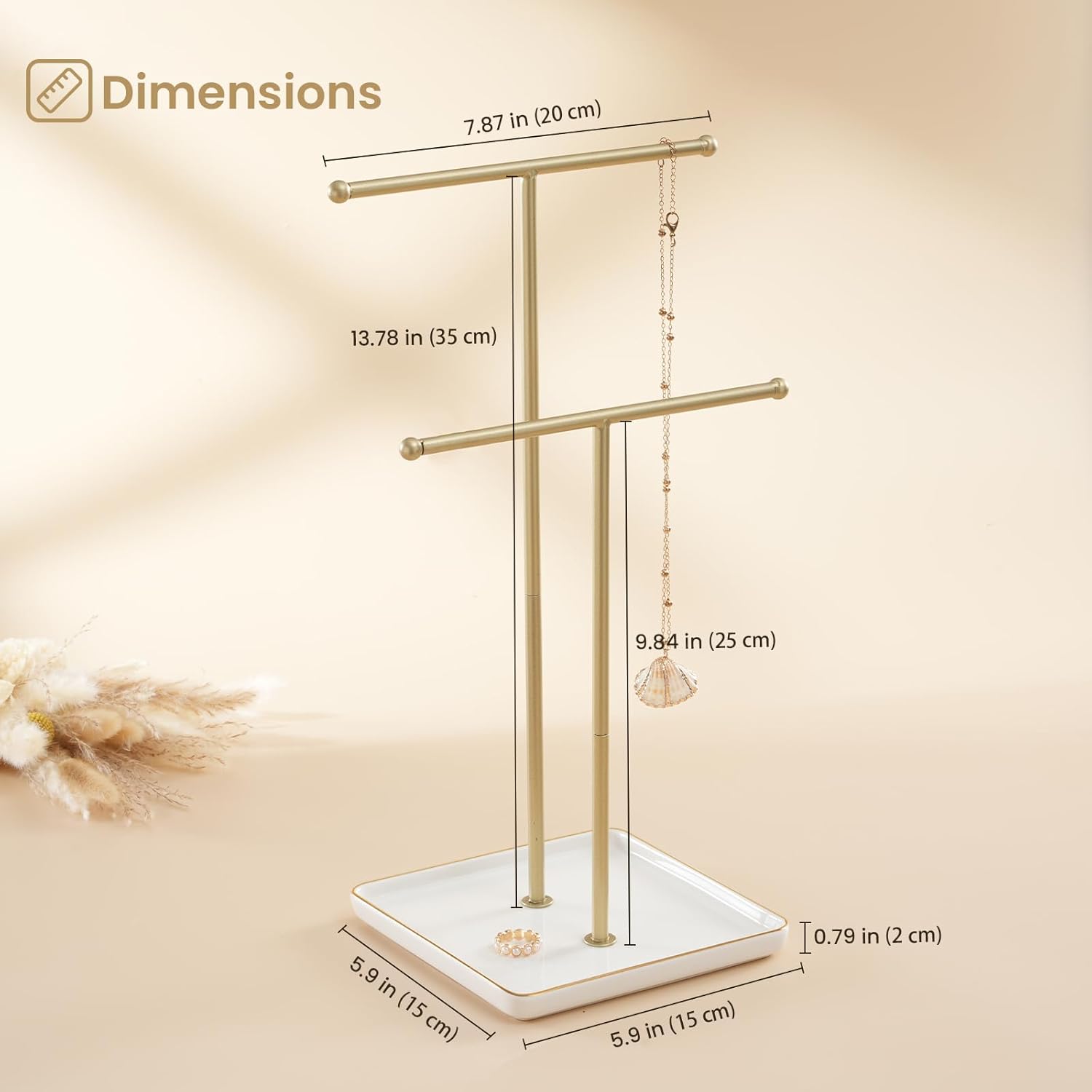 Lolalet Jewelry Stand Kettenständer Weiß Keramik 1 Ebene