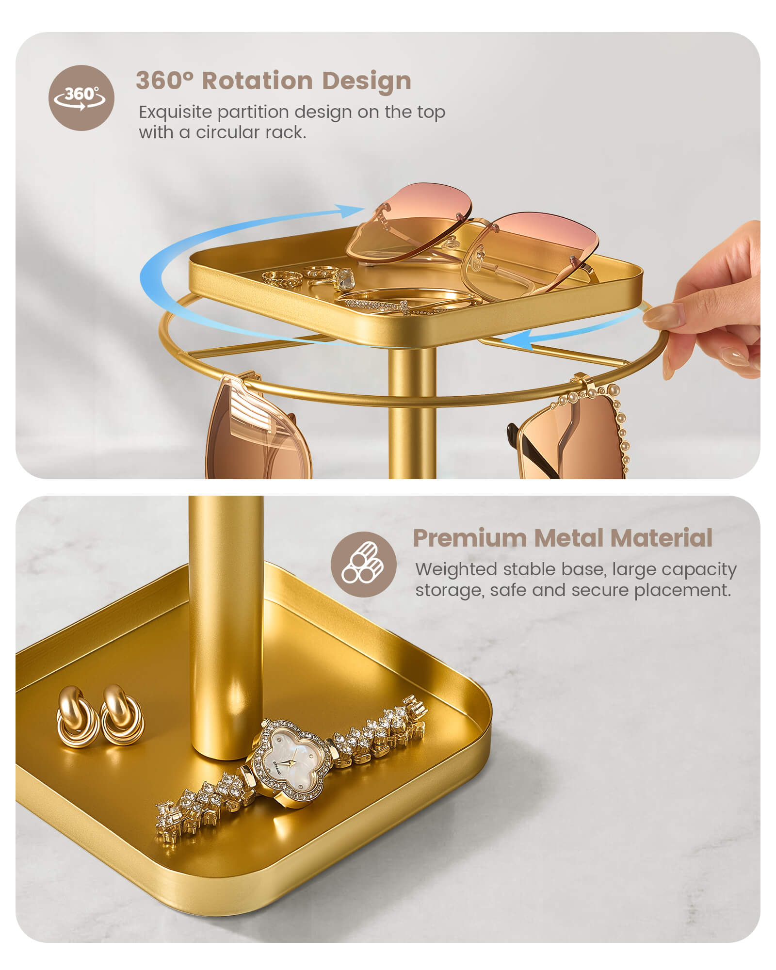 Lolalet Sunglass Box 360 Brillenständer Gold Large Metall