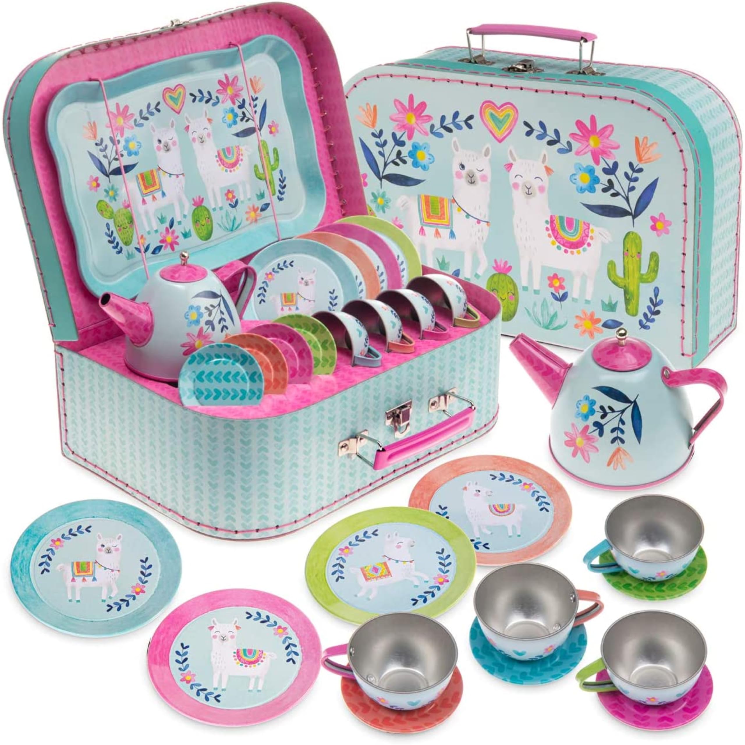 Jewelkeeper Tea Sets Teeservice Zinn 15tlg Lama Design Koffer