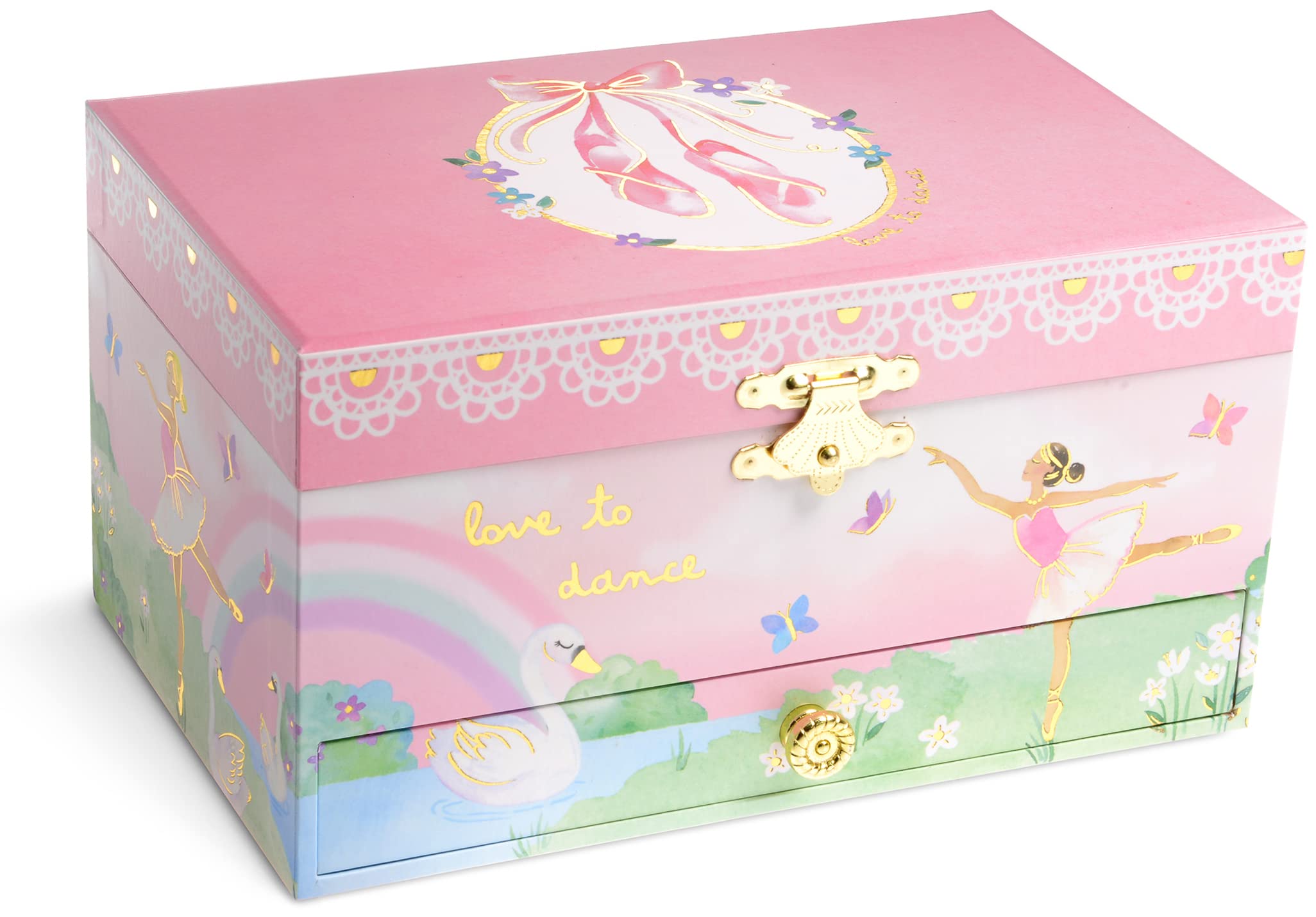 Jewelkeeper Ballerina Jewelry Boxes Spieluhr Regenbogen Schwanensee