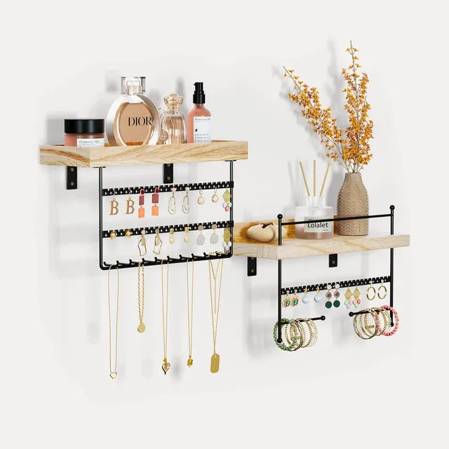 Lolalet Wall Mount Schmuckorganizer Wand Weiß 2er Set