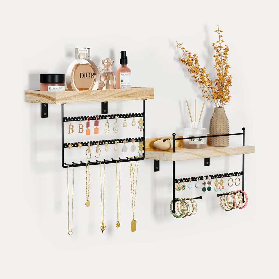 Lolalet Wall Mount Schmuckorganizer Wand Weiß 2er Set
