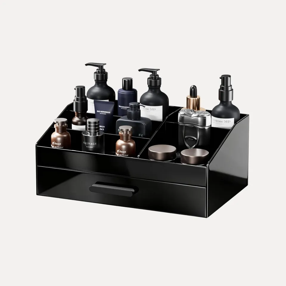 Lolalet Jewelry Box Acryl Schmuckkasten Schwarz 2-lagig