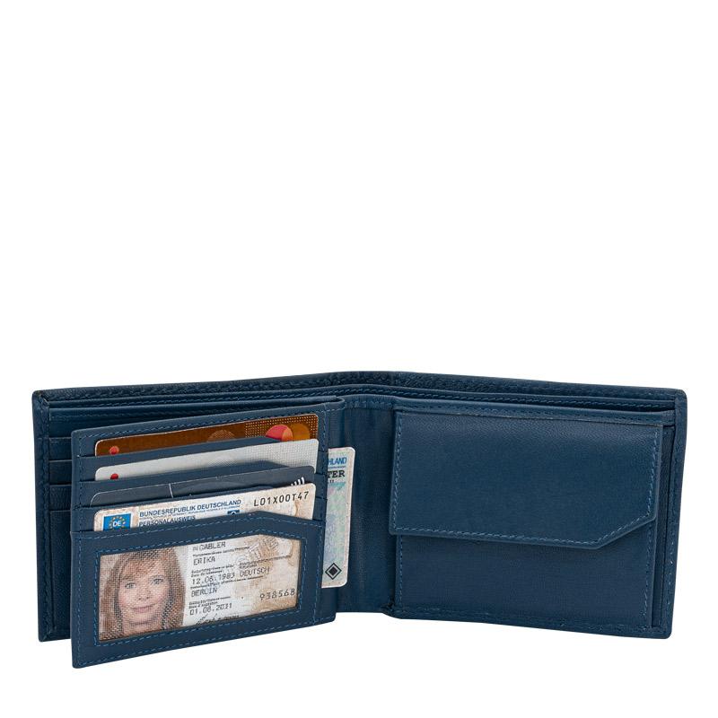 Friedrich 23 Redford Mini Geldbörse Blau Leder RFID