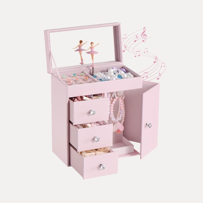Lolalet Jewelry Box Kids Musical Schmuckkästchen Pink Ballerina