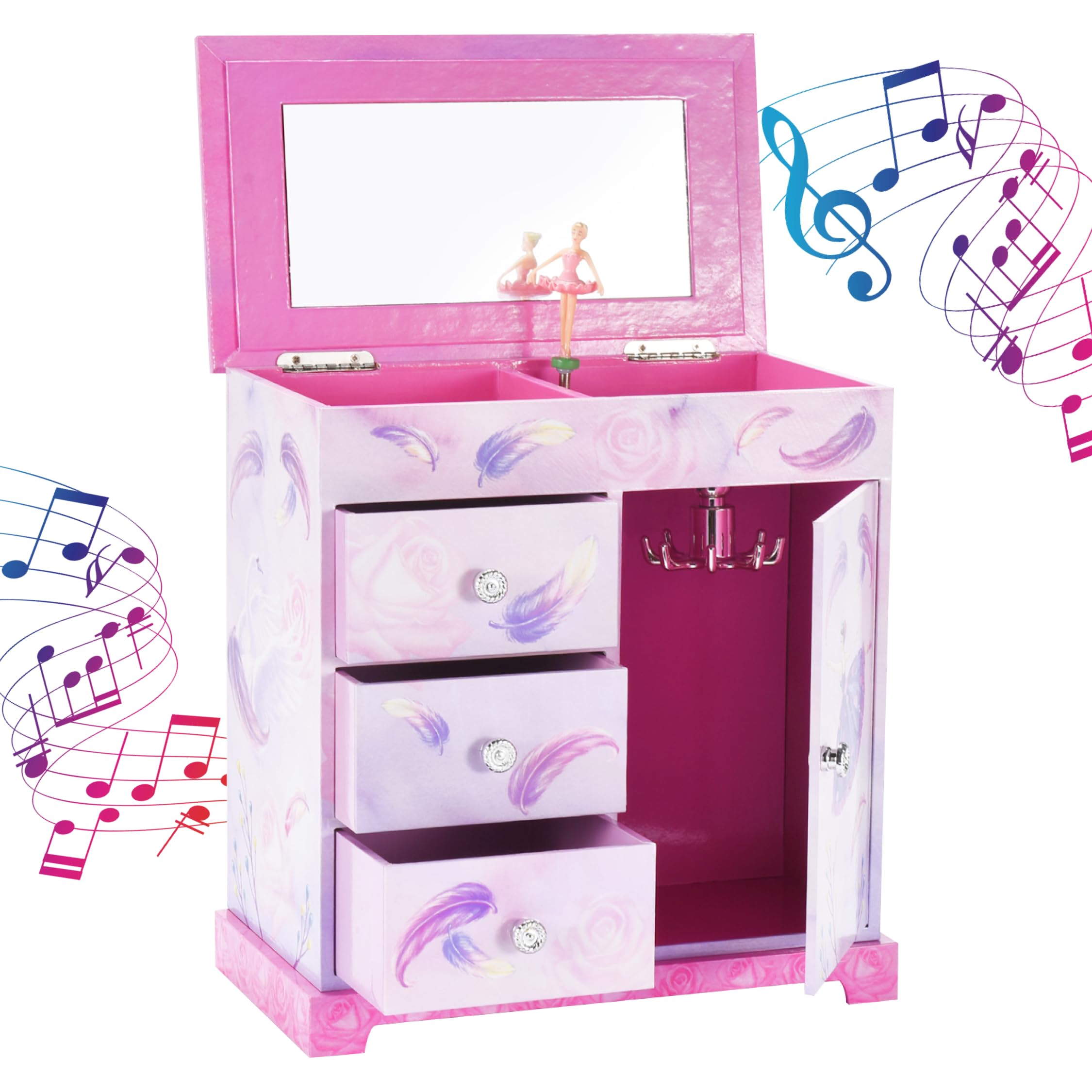 Jewelkeeper Girls Rule Schmuckkästchen Rosa Ballerina Holz