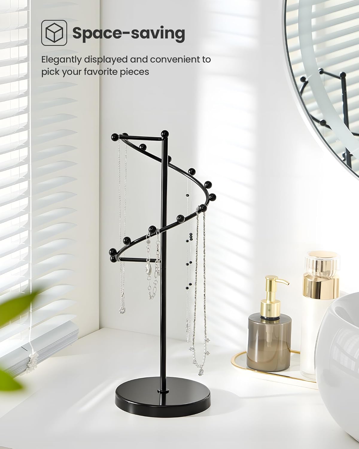 Lolalet Jewelry Stand Helix Kettenständer Schwarz Metall