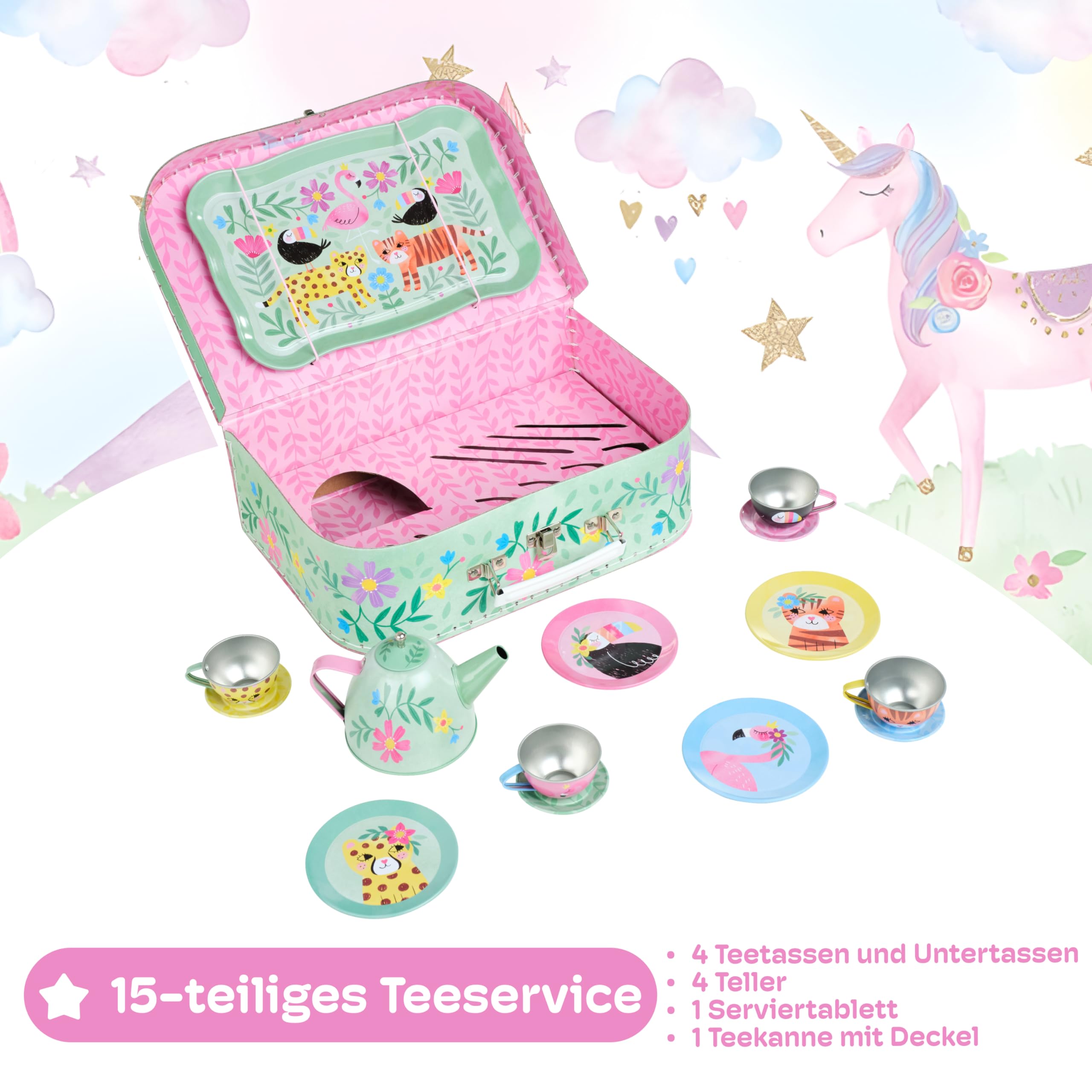 Jewelkeeper Tea Sets Teeservice Safari 15-teilig Zinn