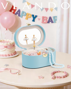 VLANDO Jewelry Music Boxes Schmuckkästchen rosa Ballerina Spiegel