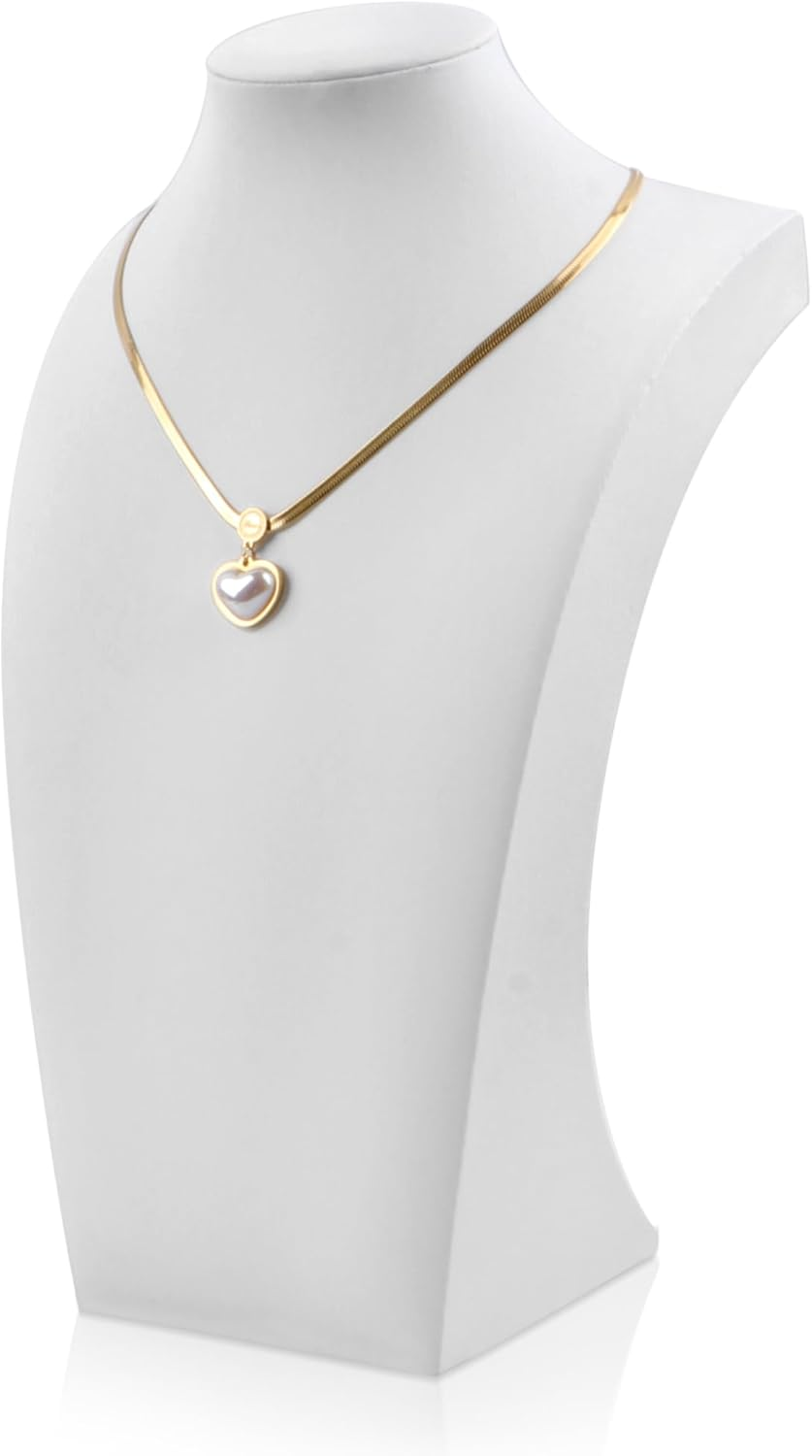 Homeanda Necklace Display Bust Kettenständer Weiß Leder