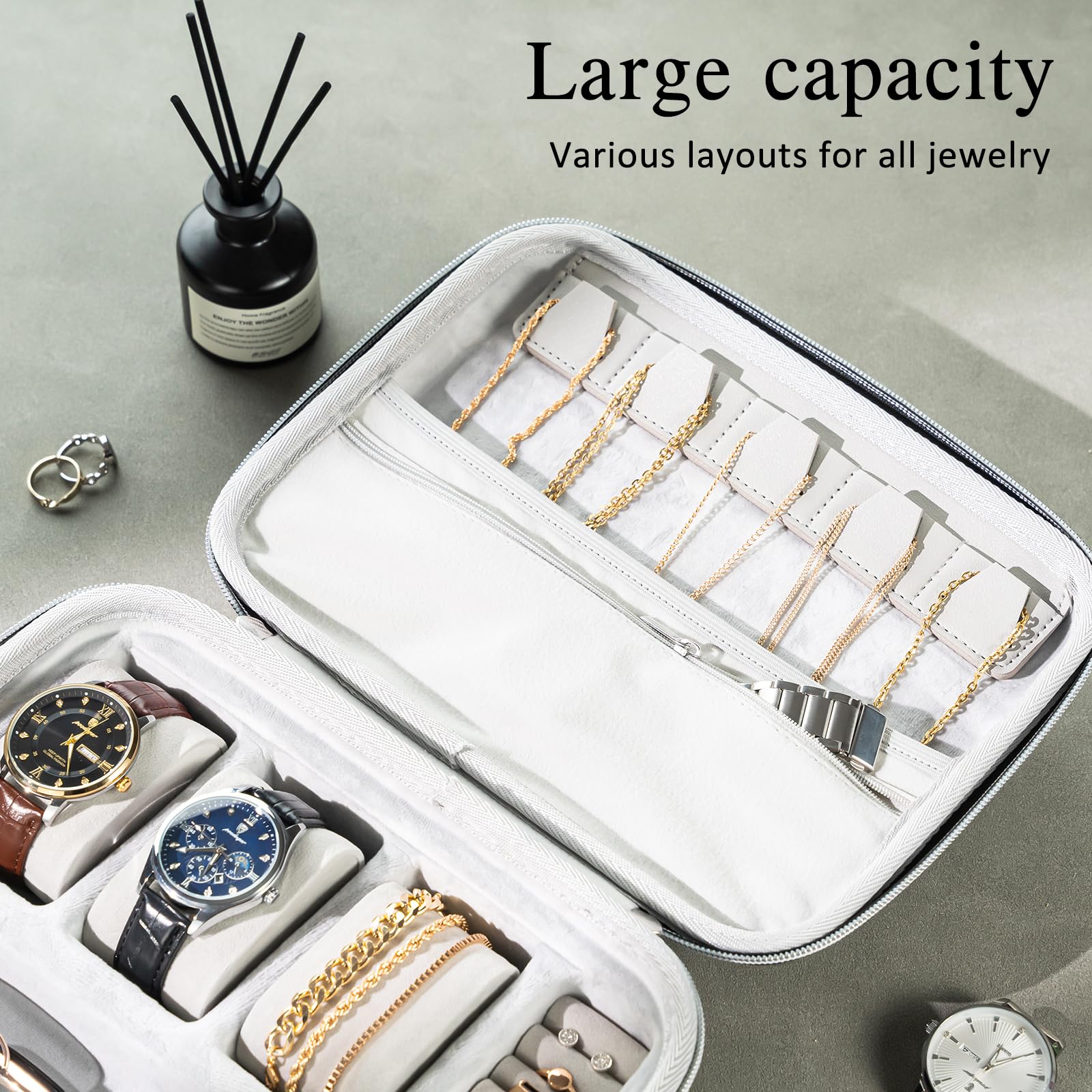 Lolalet Jewelry Box Reiseetui Grau Medium 3 Uhren EVA