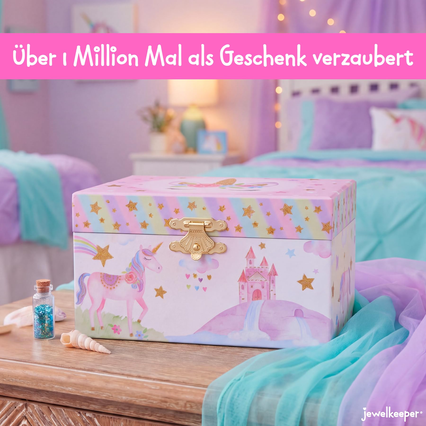 Jewelkeeper Unicorn Jewelry Boxes Musikbox Glitzer Einhorn