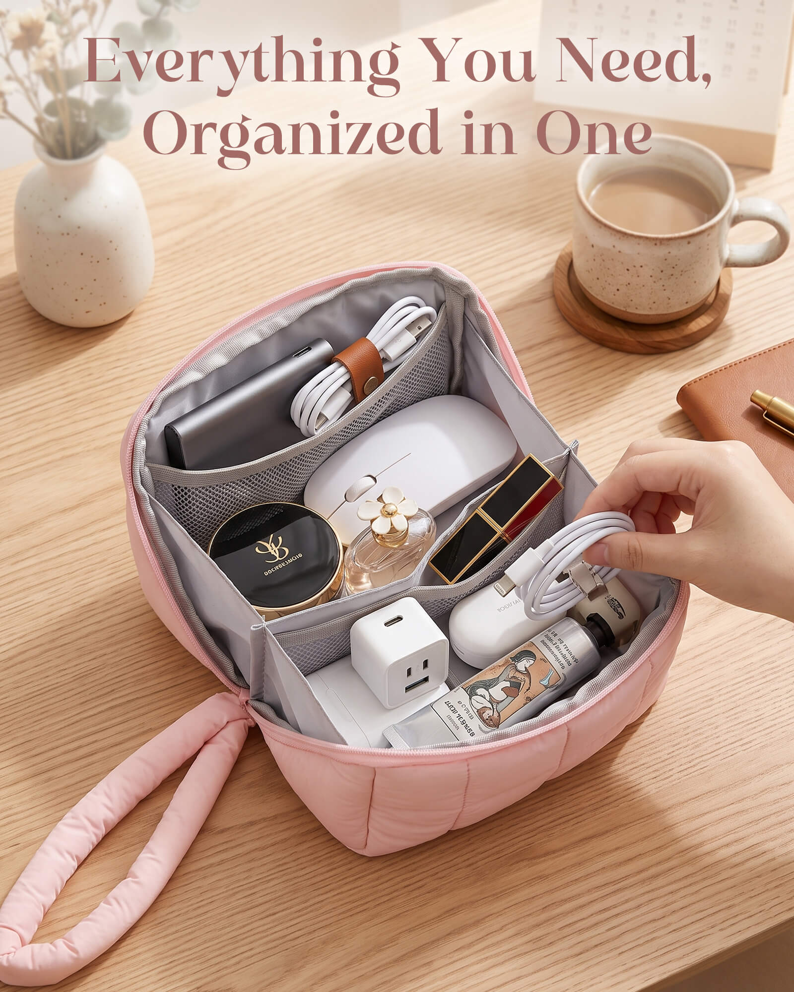 Lolalet Makeup Organizer Bag Kosmetiktasche Pink Medium leicht