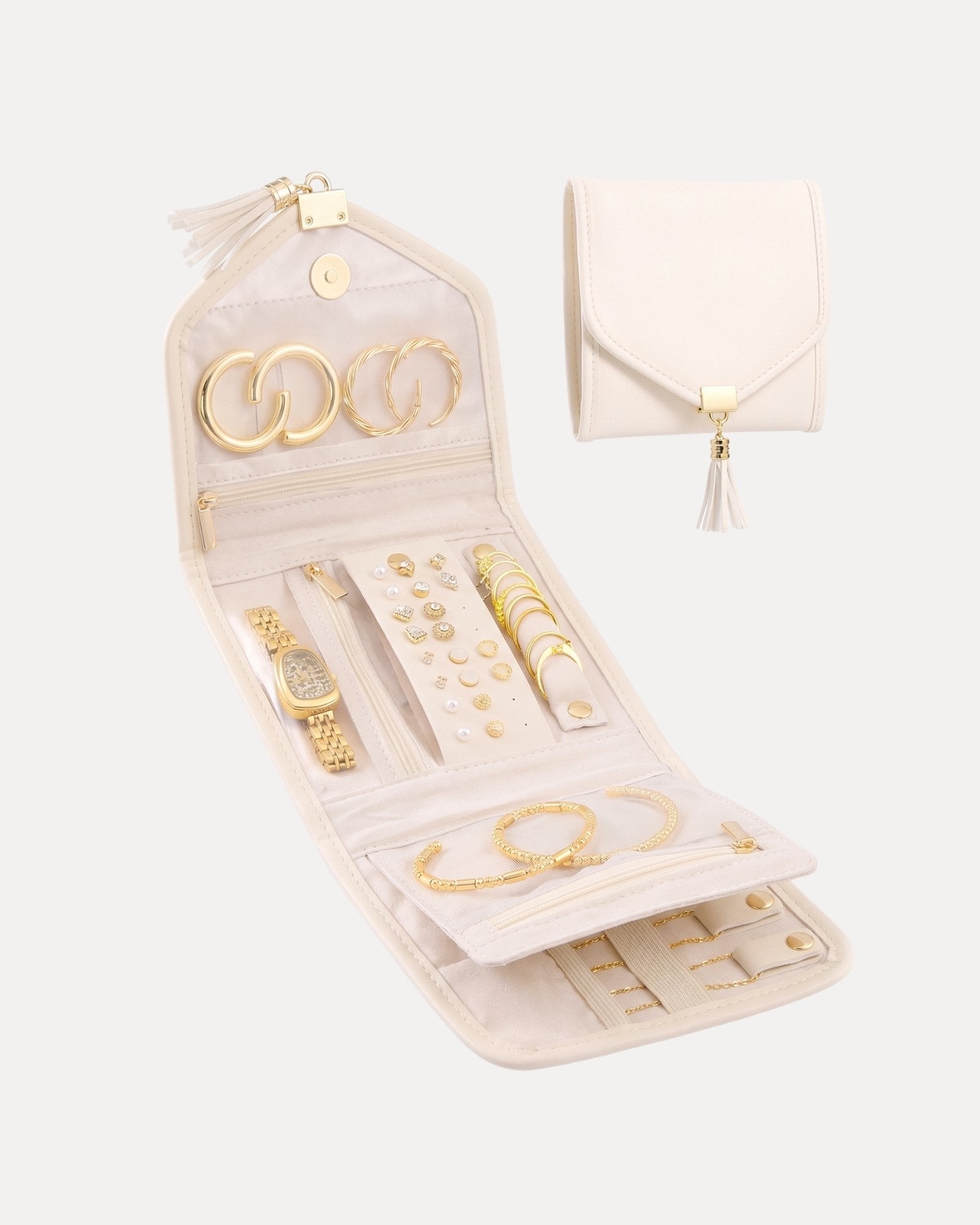 Lolalet Jewelry Box Schmucketui Beige Reise Leder