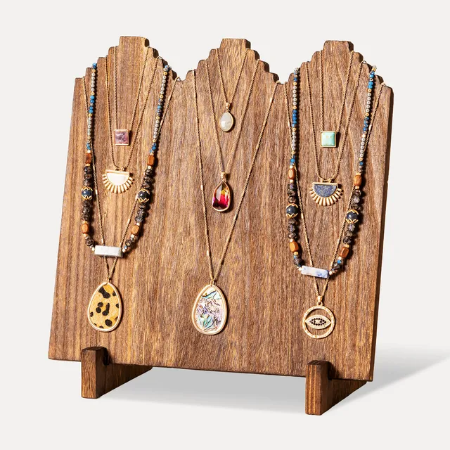 Lolalet Jewelry Stand Kettenständer Holz 1er Pack braun 12 Haken