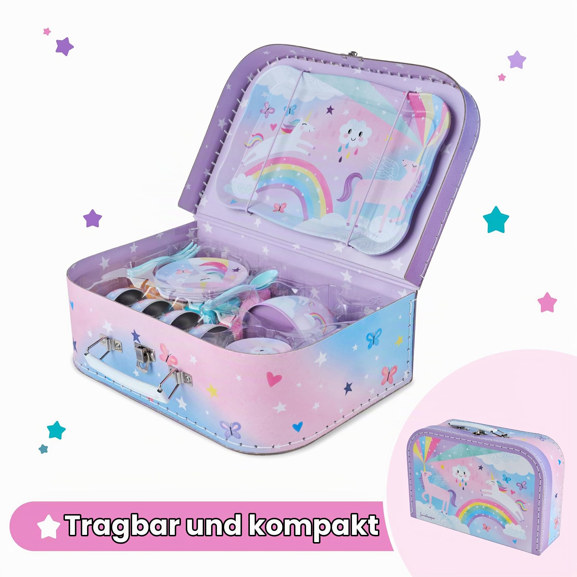 Jewelkeeper Tea Sets Teeservice Zinn 15tlg Zuckerwatte Einhorn