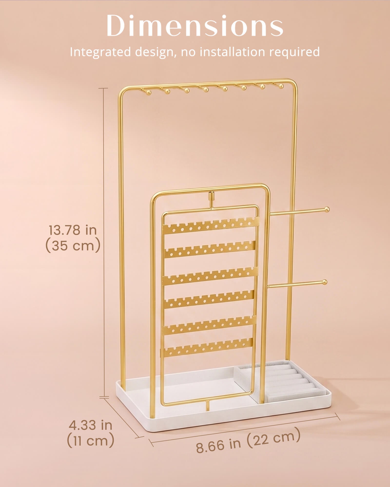 Lolalet Jewelry Stand Schmuckständer Gold Medium 32,3 cm
