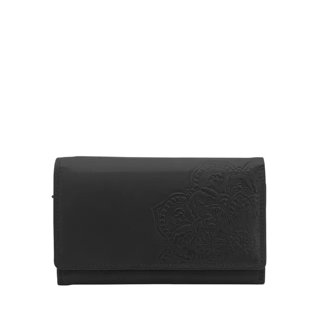 Friedrich 23 Cloe Mandala Damen Geldbörse Leder Schwarz