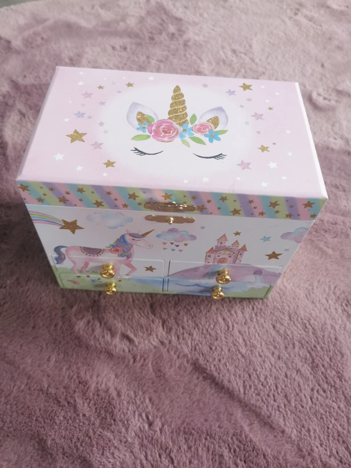 Jewelkeeper Unicorn Schmuckkästchen Glitzer Regenbogeneinhorn Spieluhr