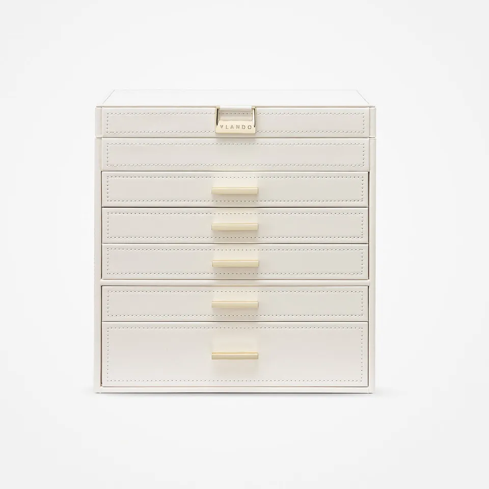 VLANDO Quiet Luxe 6-lagiger Schmuckkasten groß Samt