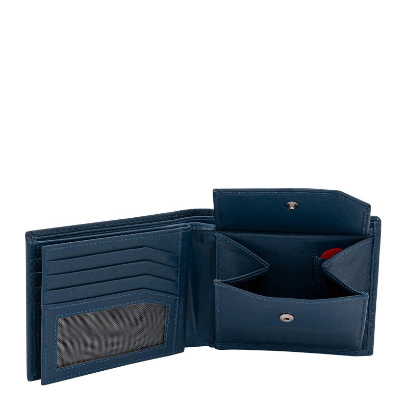 Friedrich 23 Redford Mini Geldbörse Blau Leder RFID