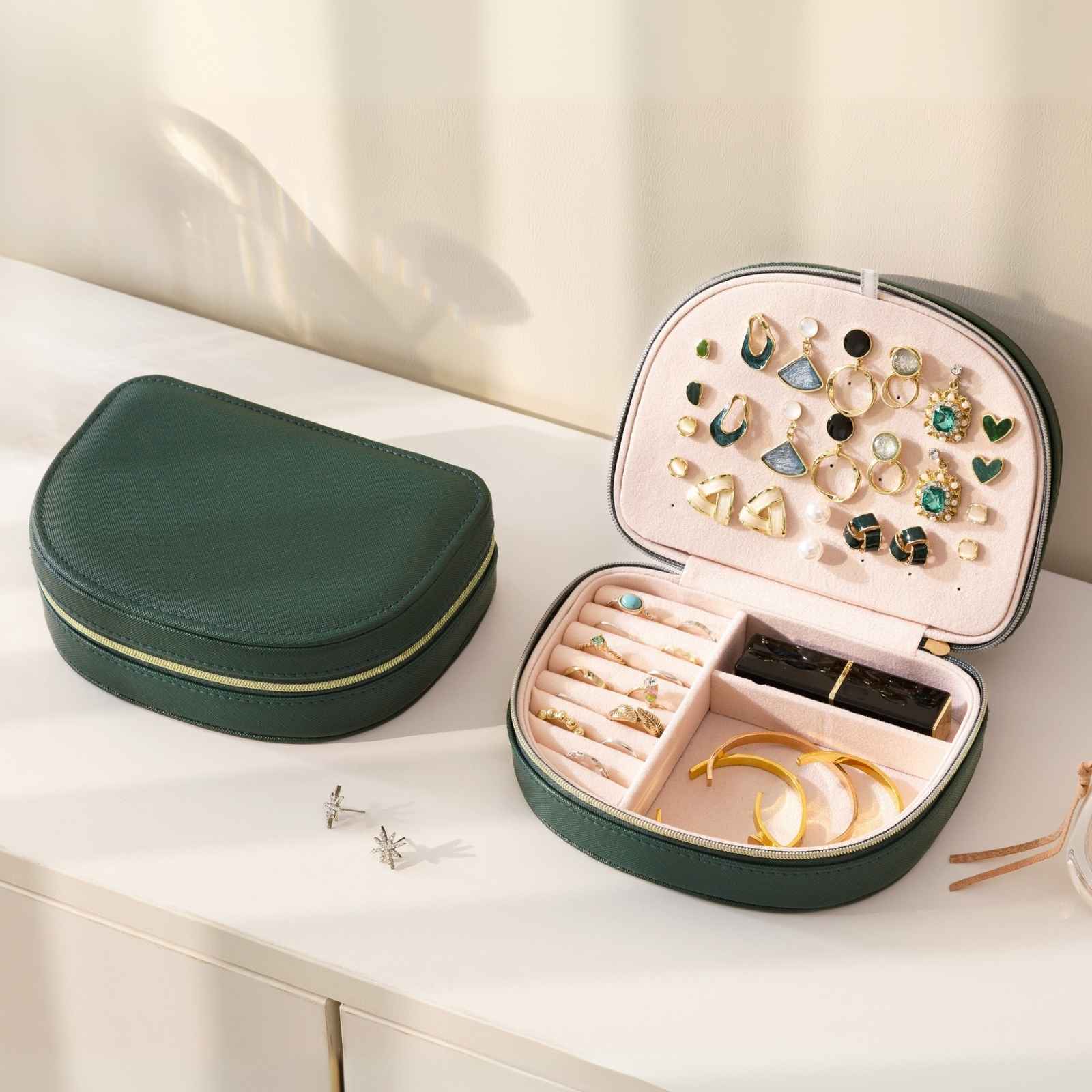 Lolalet Jewelry Box Schmucketui Schwarz Reise Reissverschluss