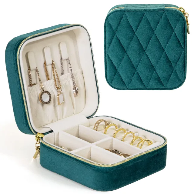 KAMIER Mini Jewelry Boxes Schmuckkästchen Samt Reise 10 cm