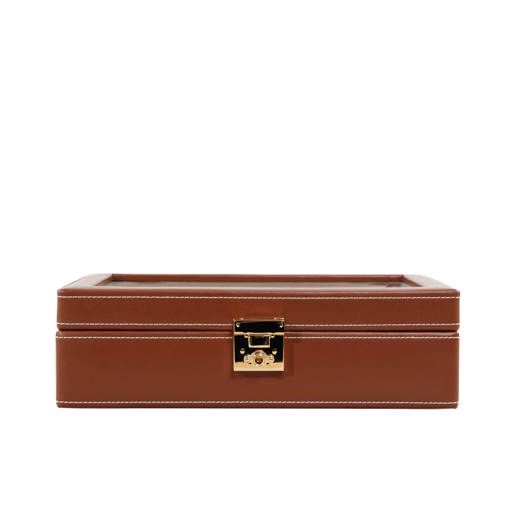 Friedrich 23 Cordoba Uhrenbox Leder 10 Uhren Braun Glas