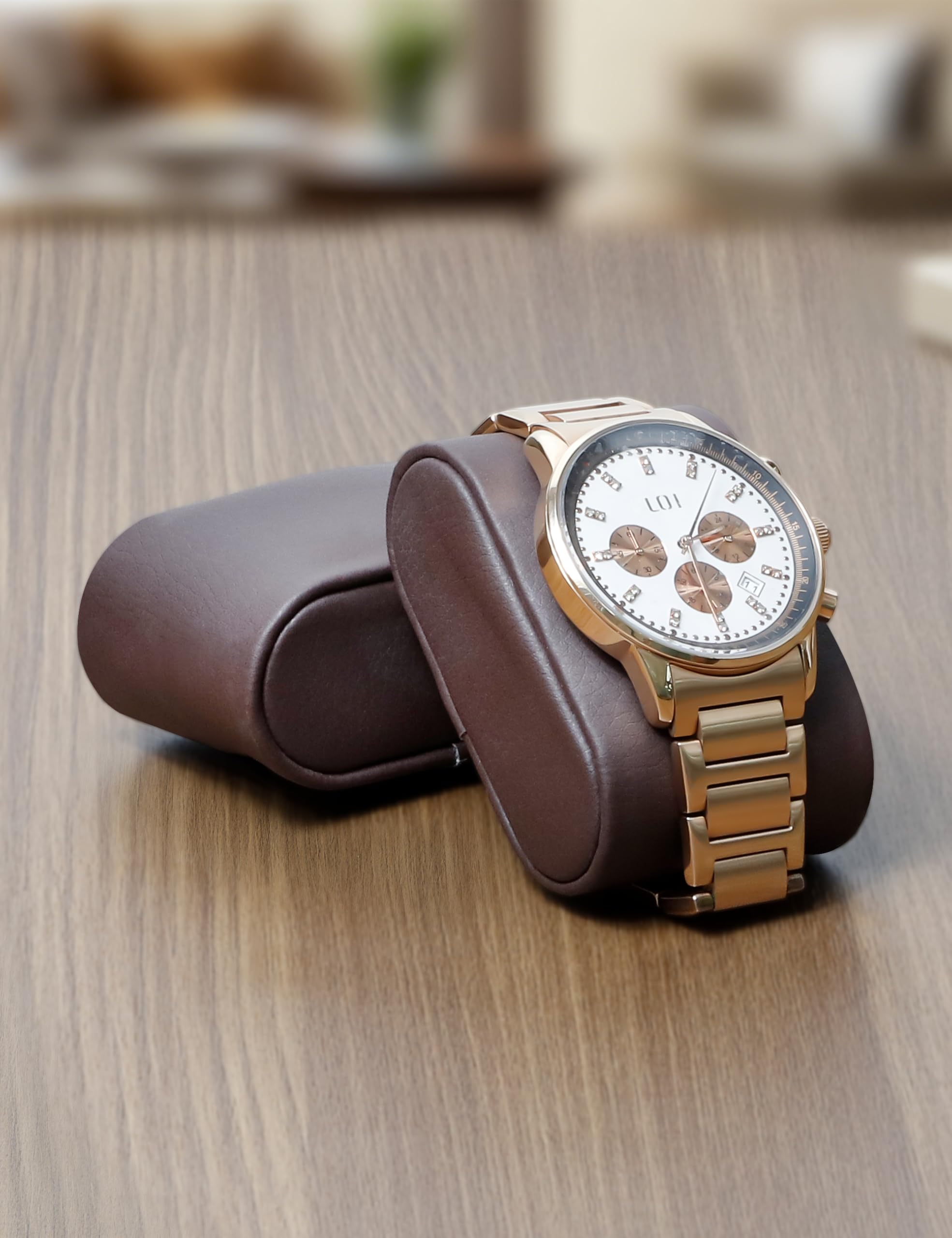 KAMIER Watch Boxes Uhrenbox 12 Fächer Walnuss Holz