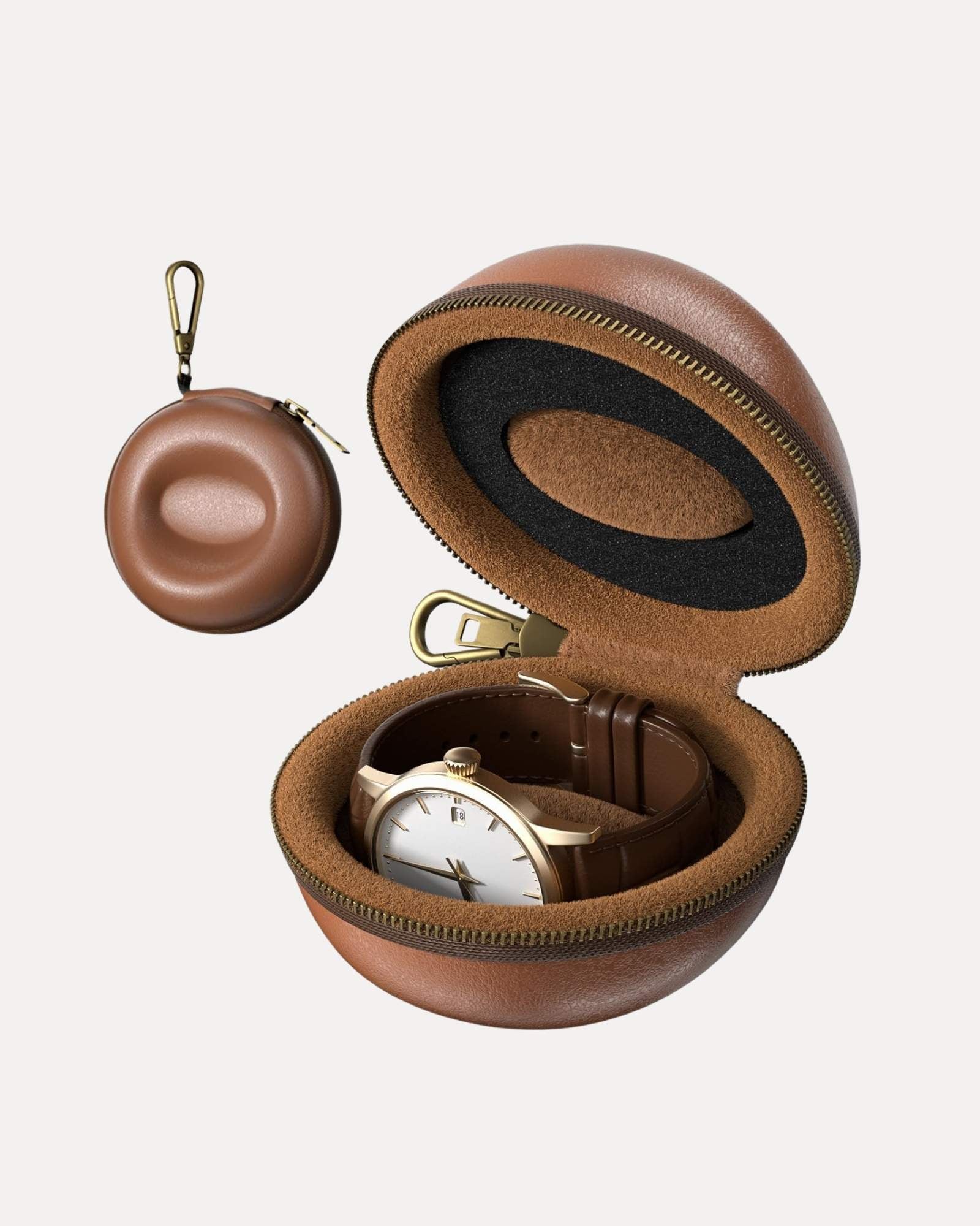 Lolalet Watch Box Uhrenetui Hartschale Braun Single