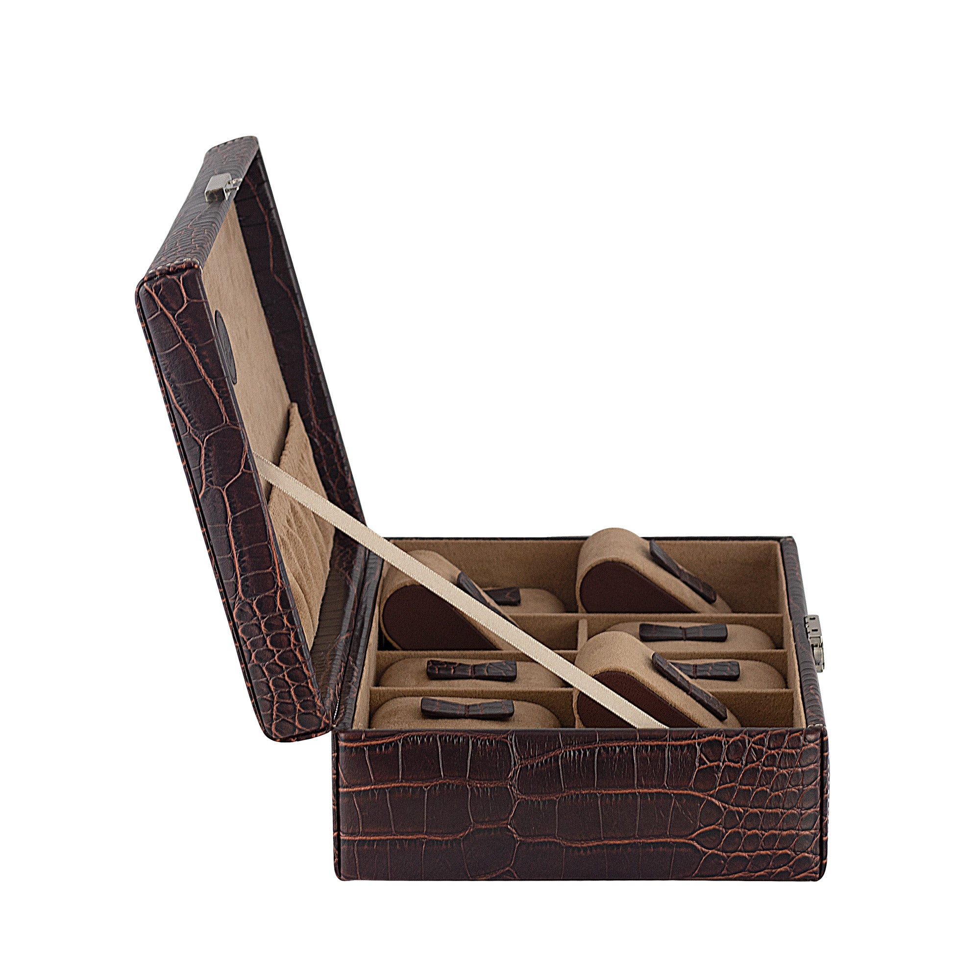 Friedrich 23 Le Croc Uhrenbox 10 Uhren Braun Kroko