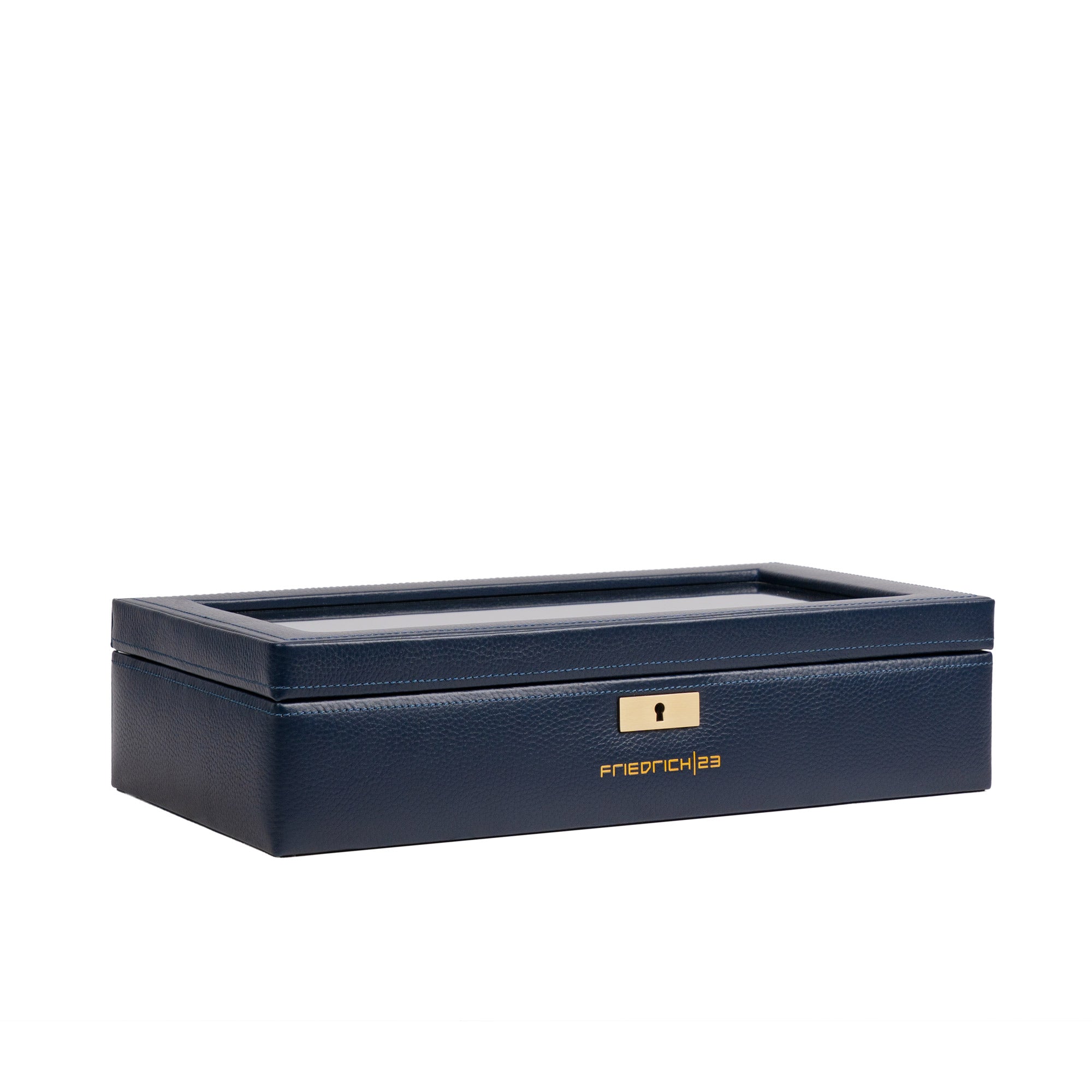 Friedrich 23 Dynasty Uhrenbox 8 Uhren Dunkelblau Leder