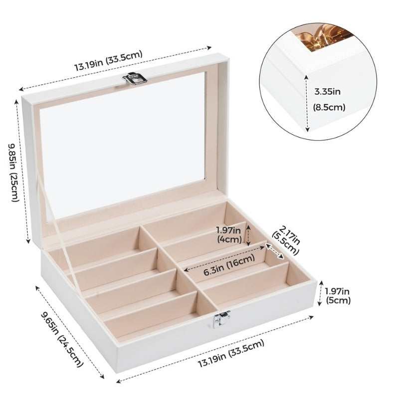 Lolalet Sunglass Box Leather Brillenbox Small 8 Fächer Schwarz