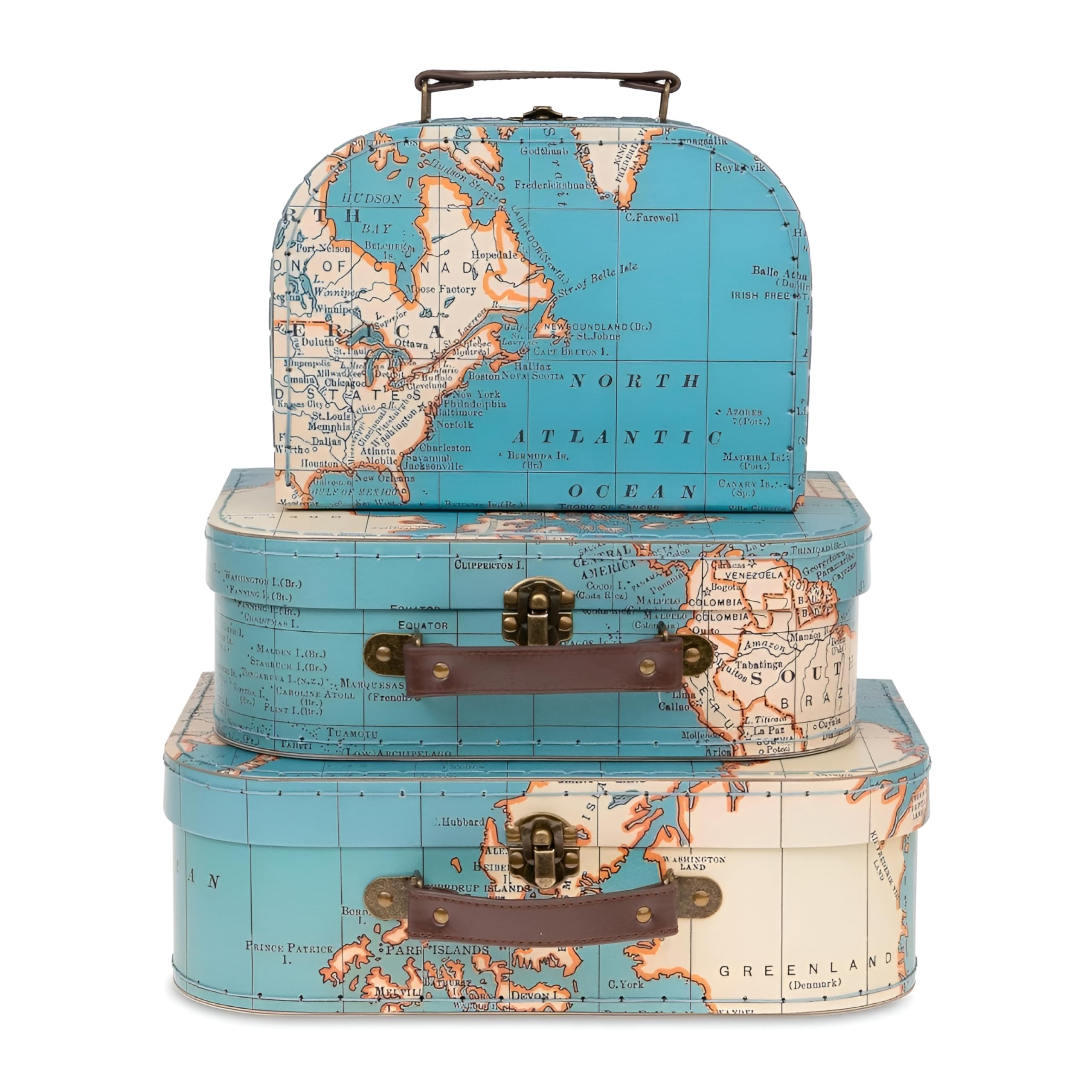 Jewelkeeper Storage Pappkoffer 3er-Set Gold Aufbewahrungsbox