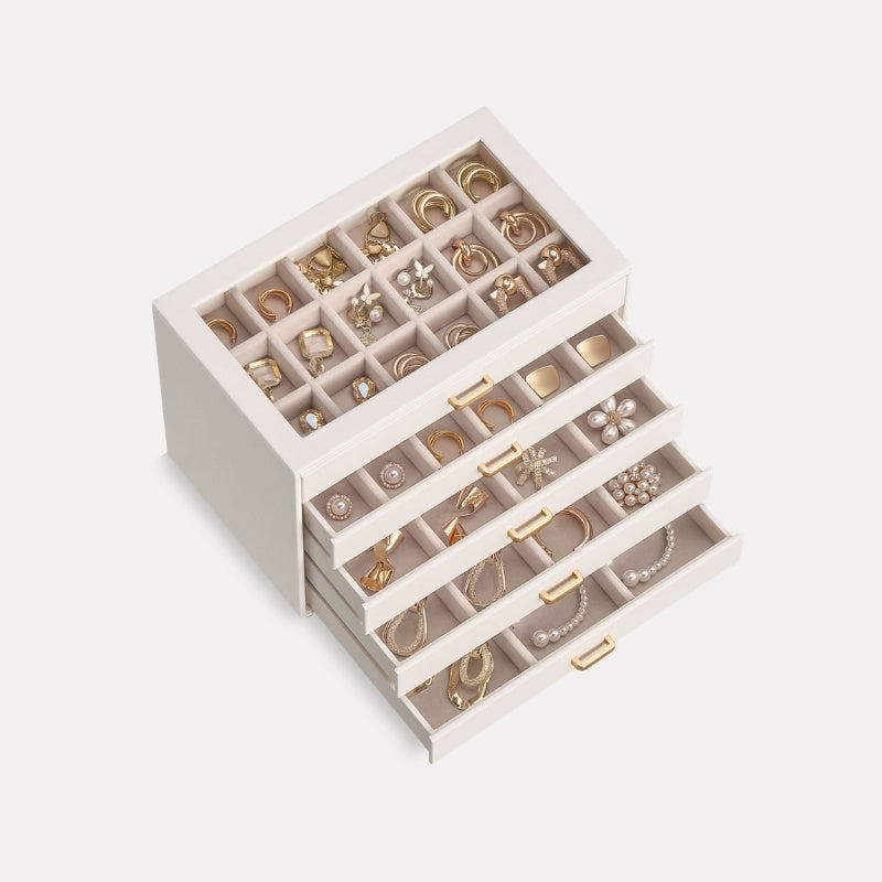 Lolalet Jewelry Box Schmuckkästchen Beige 5-lagig 23,5 cm
