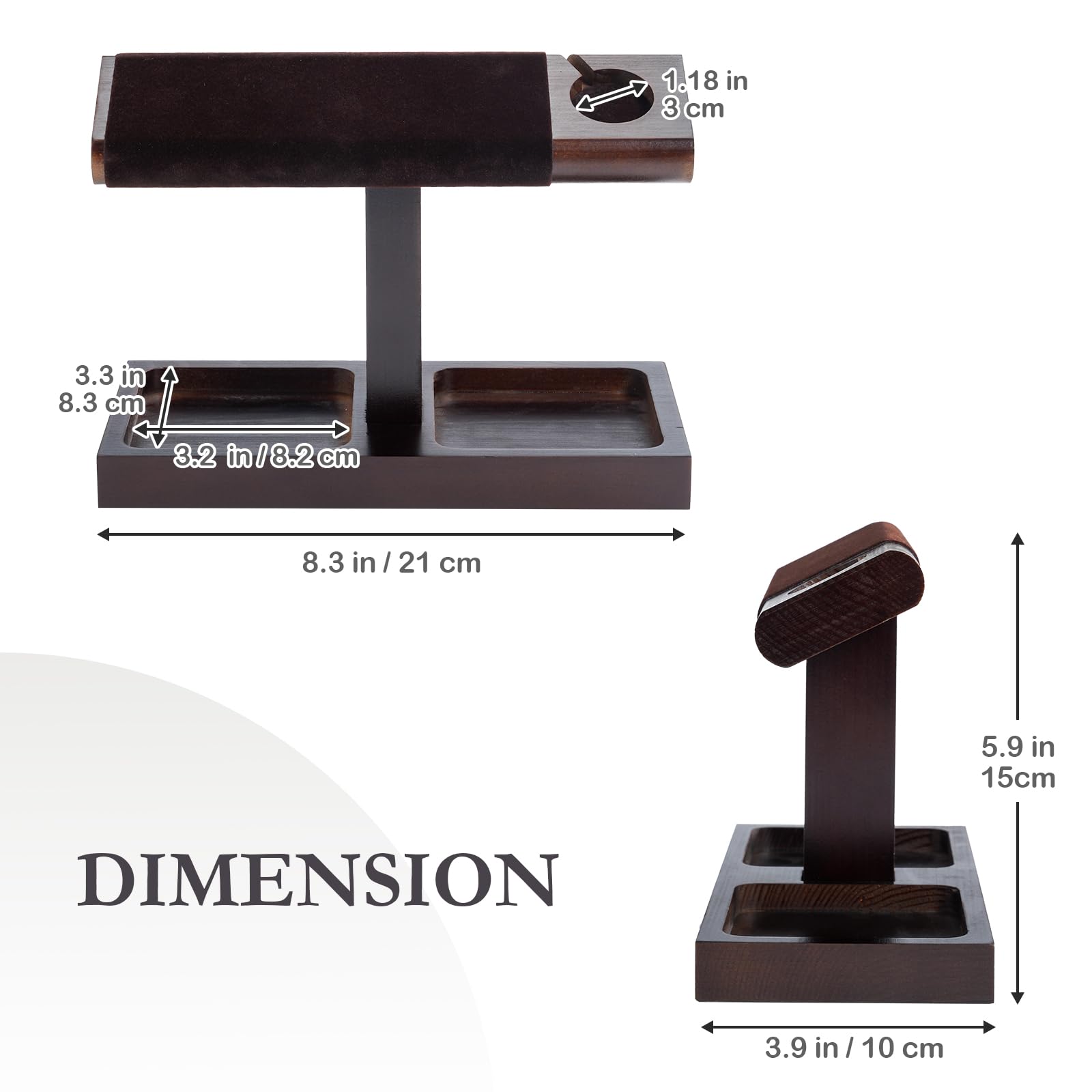 Lolalet Watch Box Uhrenständer Dunkelbraun 4 Uhren Holz