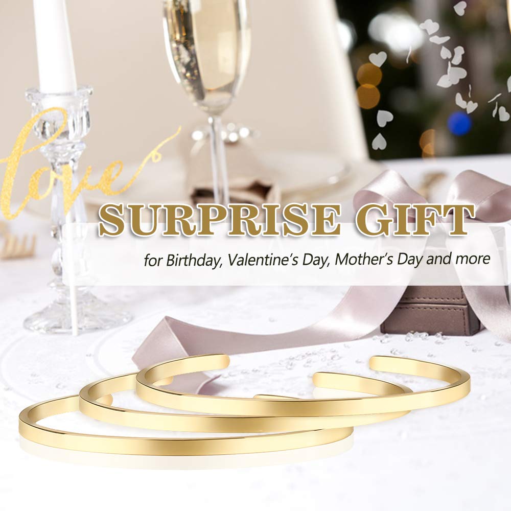 Lolalet Armreif 18K Gold Offen Dünn Damen Verstellbar