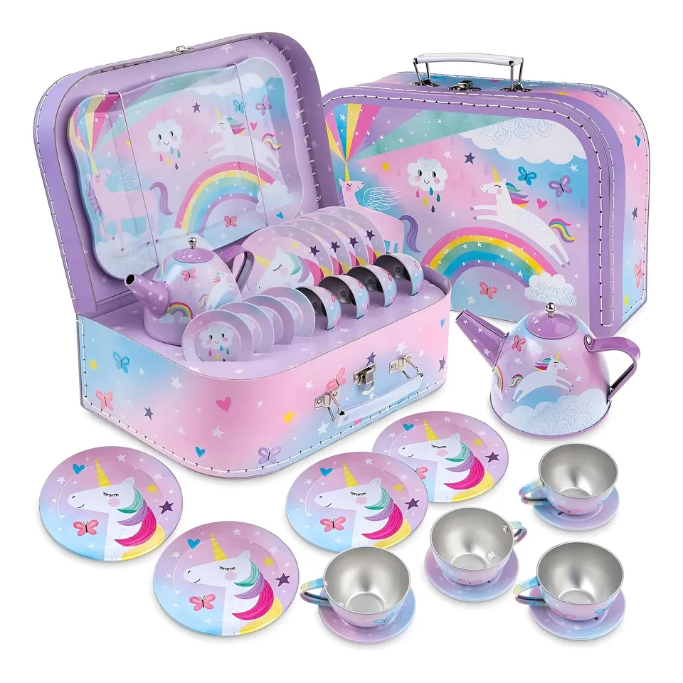 Jewelkeeper Tea Sets Teeservice Zinn 15tlg Zuckerwatte Einhorn